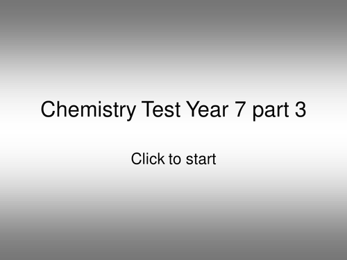 Year 7 Chemistry Multiple Choice