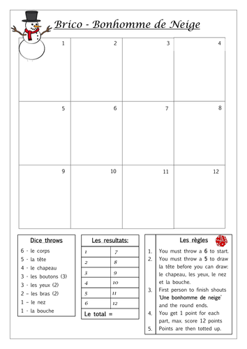 Brico - Bonhomme de Neige