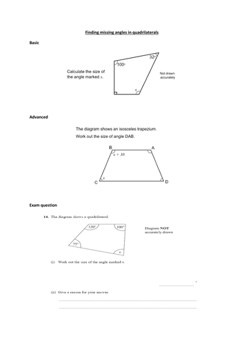 Geometry revision resources angle properties