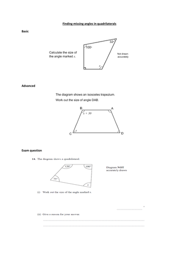 Geometry revision resources angle properties | Teaching Resources