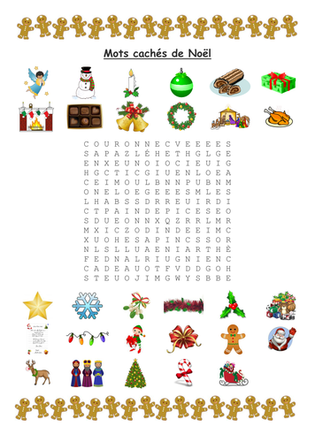 French Christmas Dominoes & Word Search