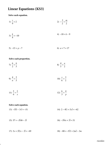 Linear Equations