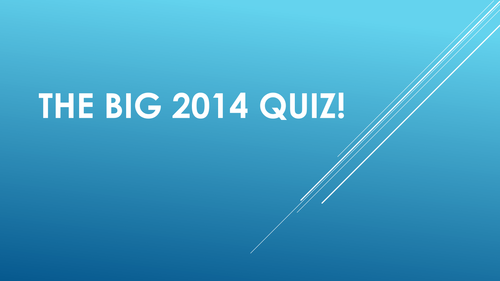 The Big End of 2014 Christmas Quiz! (version 2)