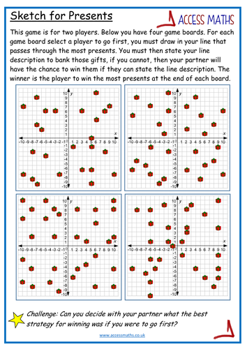 Straight Line Graphs Sketch For Presents Game