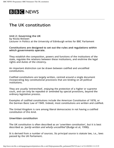 essay questions on uk constitution