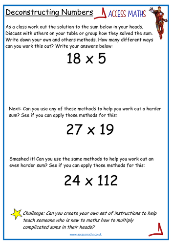 Mental Multiplication Deconstructing Numbers