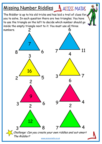 Maths Starter Missing Number Puzzles