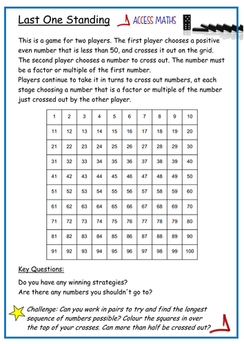 Multiples And Factors Game