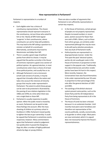 Composition of Parliament
