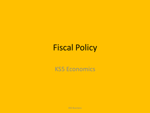 Lesson 16 - Fiscal Policy