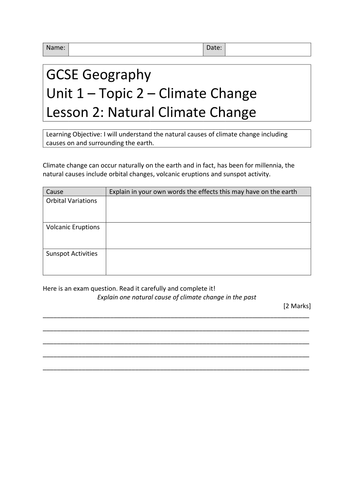 GCSE Geography B - Climate and Change