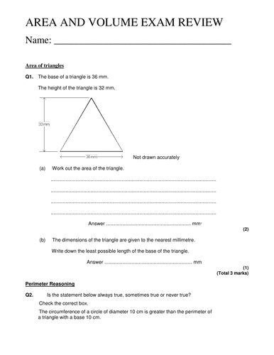 Area and Volume