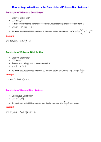 Normal Approximations