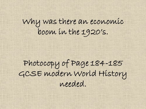 Economic boom in 1920s USA