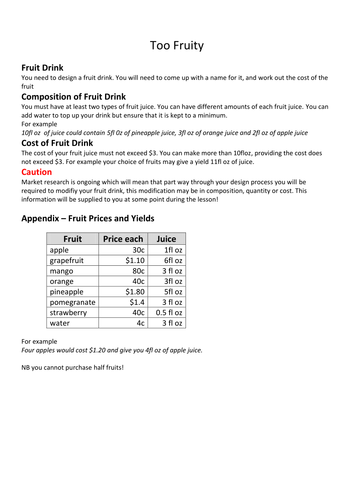 Fruit Drink Challenge