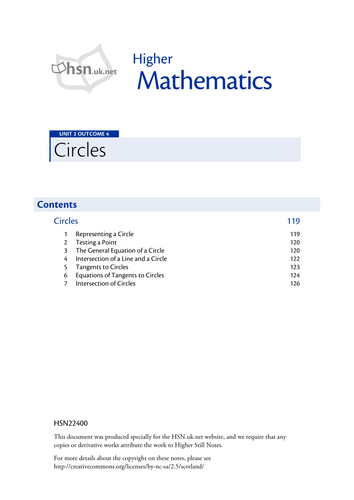 Notes on Circles.