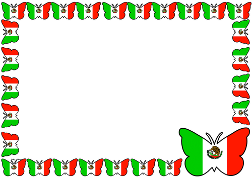 Mexico Flag Themed Lined paper and Pageborders | Teaching Resources