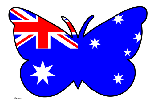 Butterfly Themed Australian Flag