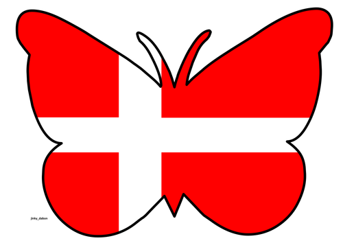 Butterfly Themed Denmark Flag