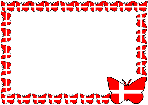 Denmark Flag Themed Lined paper and Pageborders