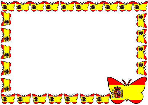 Spain Flag Themed Lined paper and Pageborders