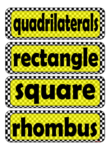 Grade 6 - Word Wall (Quadrilaterals)