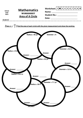 Grade 6 – Area of Circle (2)