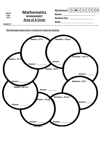 Grade 6 – Area of Circle (3)
