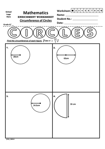 Grade 6 Circumference of Circles
