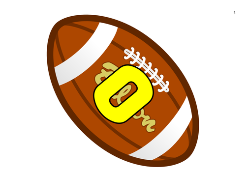 American Football Themed Numbers 0-50