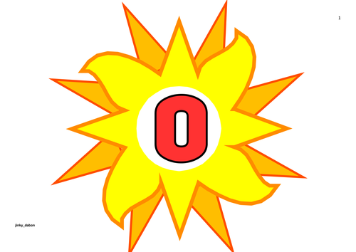 Sun Themed Numbers 0-50