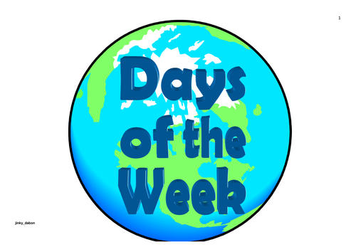 Earth Day Themed Days of the Week