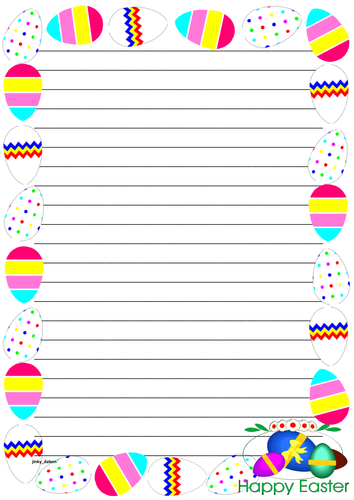 Easter Themed Lined Paper and Pageborders
