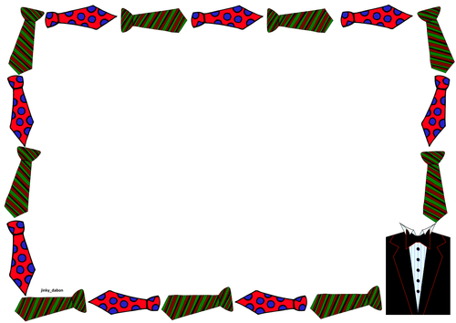 Father's Day Themed Lined Paper and Pageborders