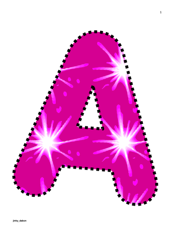 Stars and Fireworks Themed Alphabet and Numbers