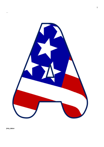 Sets of American Flag Themed Alphabet and Numbers