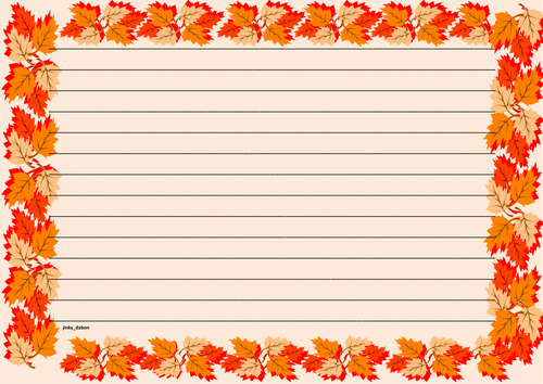 Thanksgiving Themed Lined Paper and Page borders