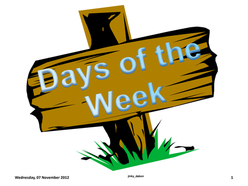 Days of the Week and Months of the Year
