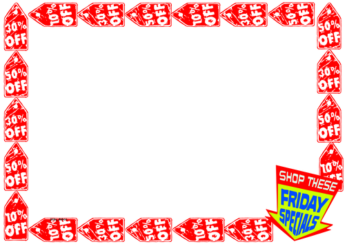 Friday Specials Themed Lined paper and Pageborders