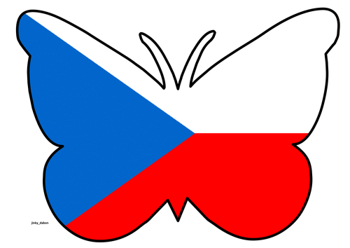 Butterfly Themed Czech Republic Flag
