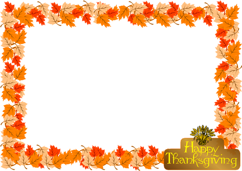 Thanksgiving Day Themed Lined Paper and Pageborder