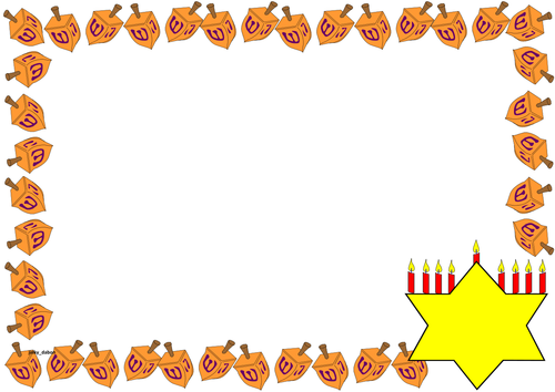 Hanukkah Themed Lined Paper and Pageborders