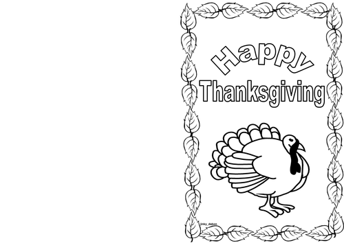 Thanksgiving Day Themed Card (BW)
