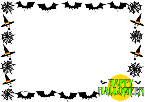 Halloween Themed Lined Paper and Pageborders