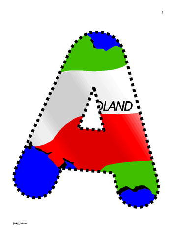 Poland Map and Flag Themed Alphabet and Numbers