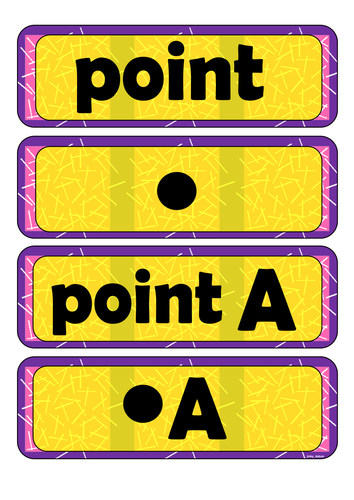 Grade 4-Word Wall (Points, Lines, Rays and Angles)