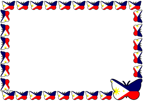 Philippine Flag Themed Lined Paper and Pageborders