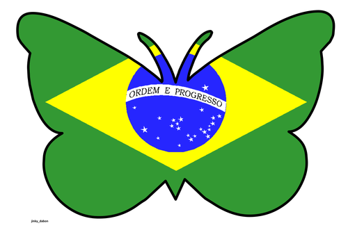 Butterfly Themed Brazilian Flag
