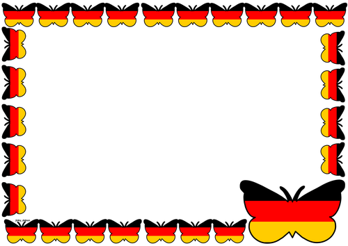 German Flag Themed Lined Paper and Pageborders