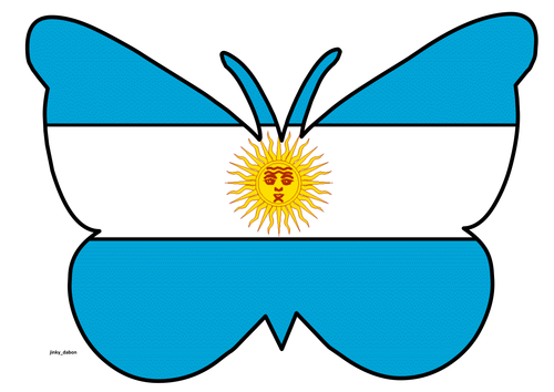 Butterfly Themed Argentina Flag